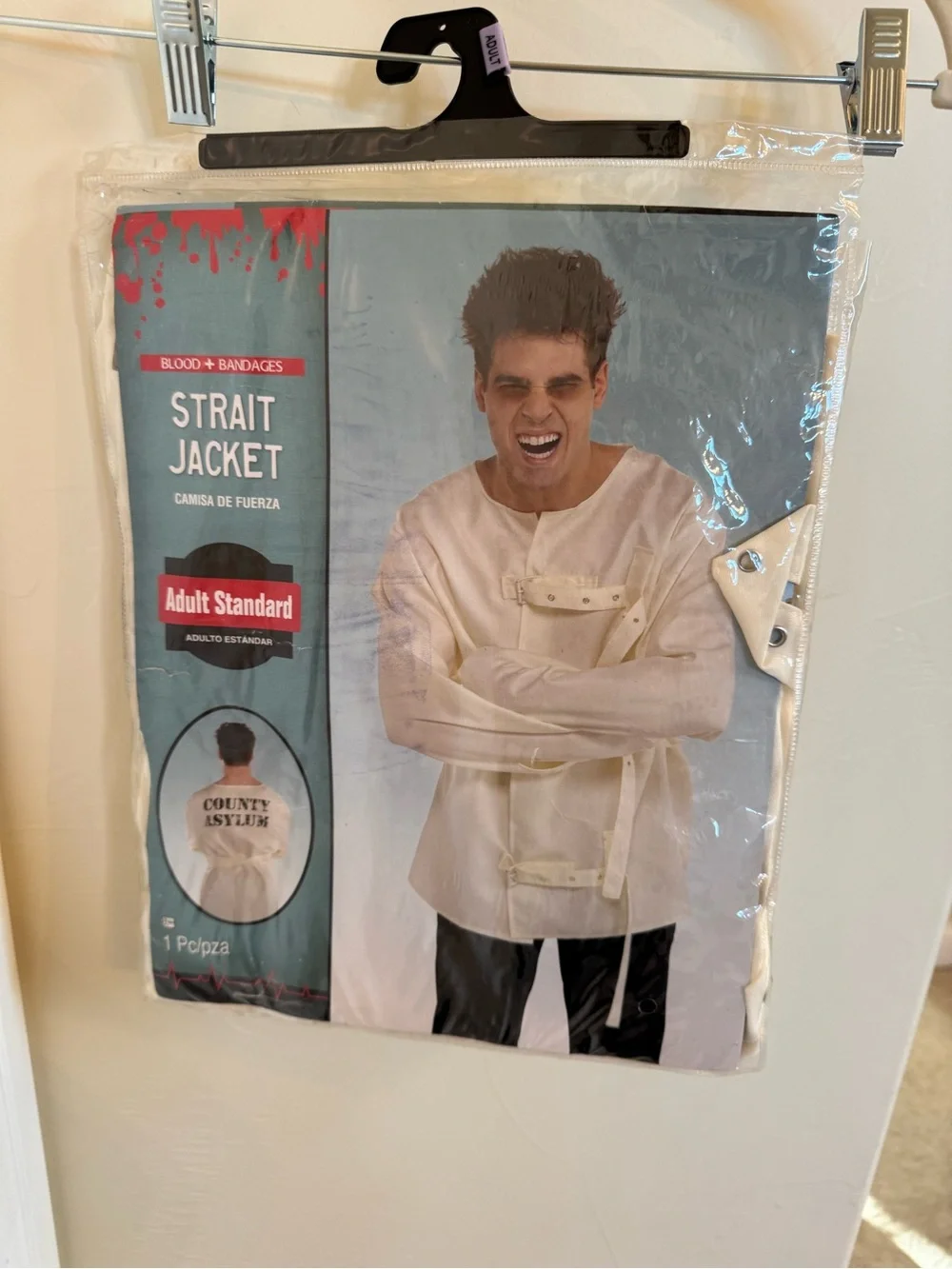 Spirit Men’s Cream Strait Jacket Costume Vest - Picture 2 of 4